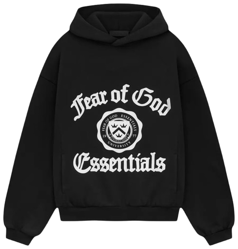 Fear of God Essentials Fleece Vintage Shrunken Hoodie 'Black